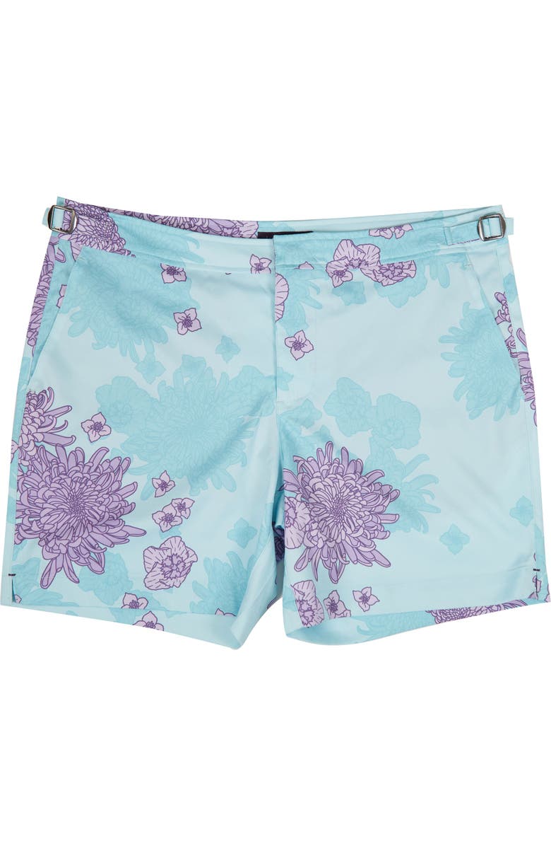 Lords of Harlech Pool Tailored Swim Short, Main, color, Floral Memory Navy