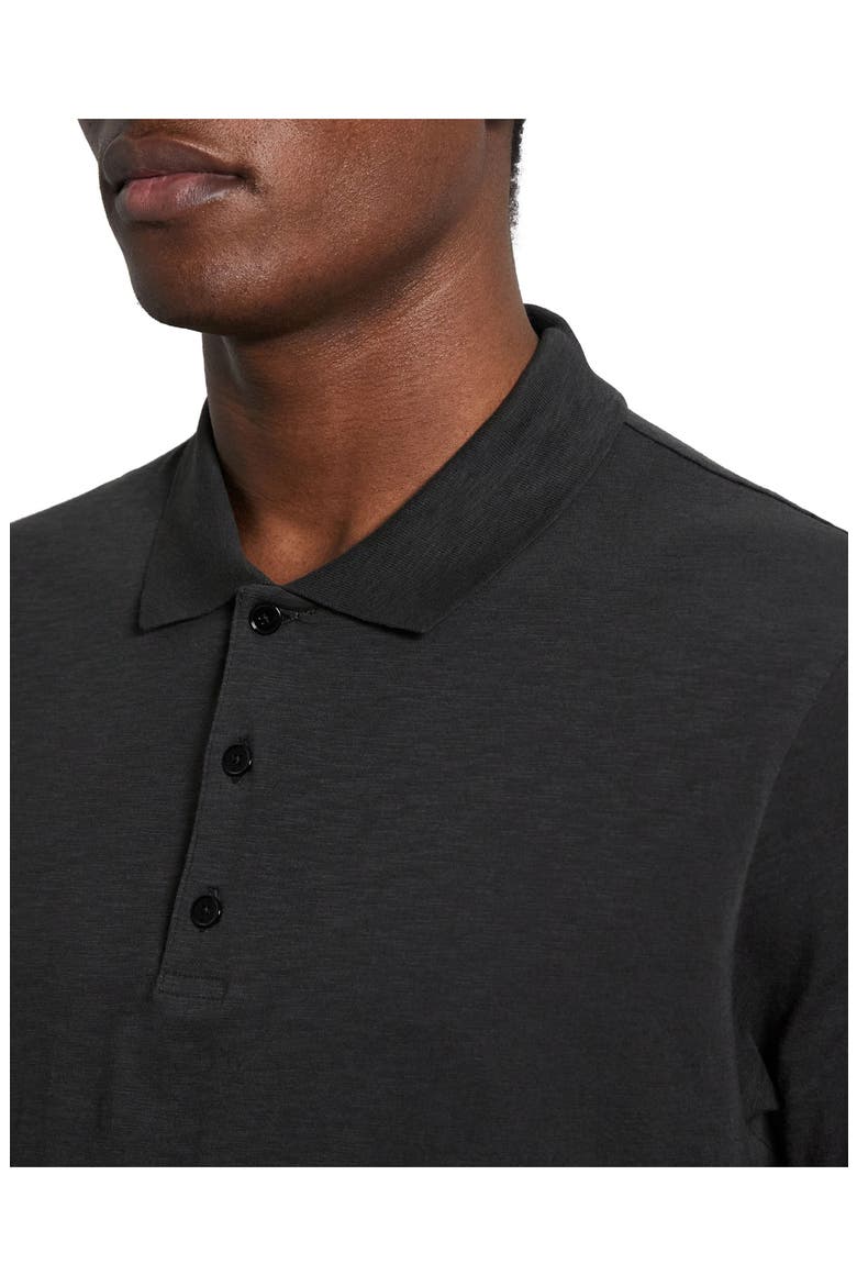 Bron in Cosmos Slub Cotton Polo Shirt, Alternate, color, BLACK - 001