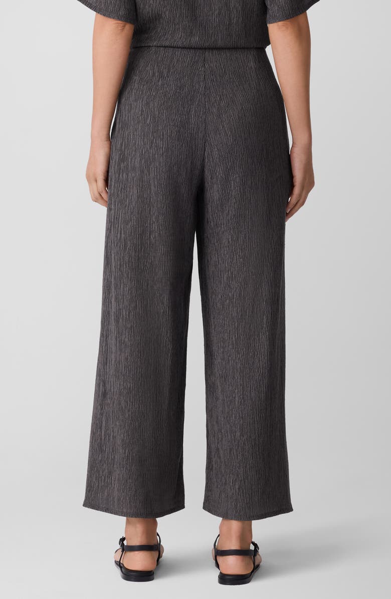 Eileen Fisher Crinkled High Waist Ankle Wide Legs, Alternate, color, Rye