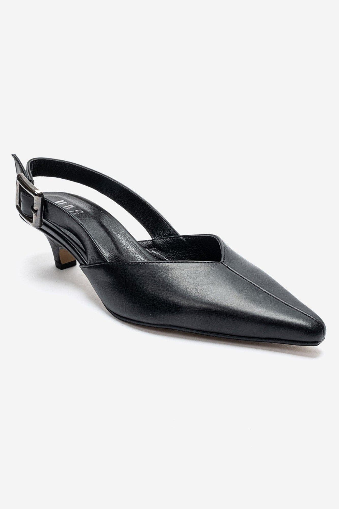 Dioris Leather Slingback Kitten Heel Pump, Alternate, color, Black