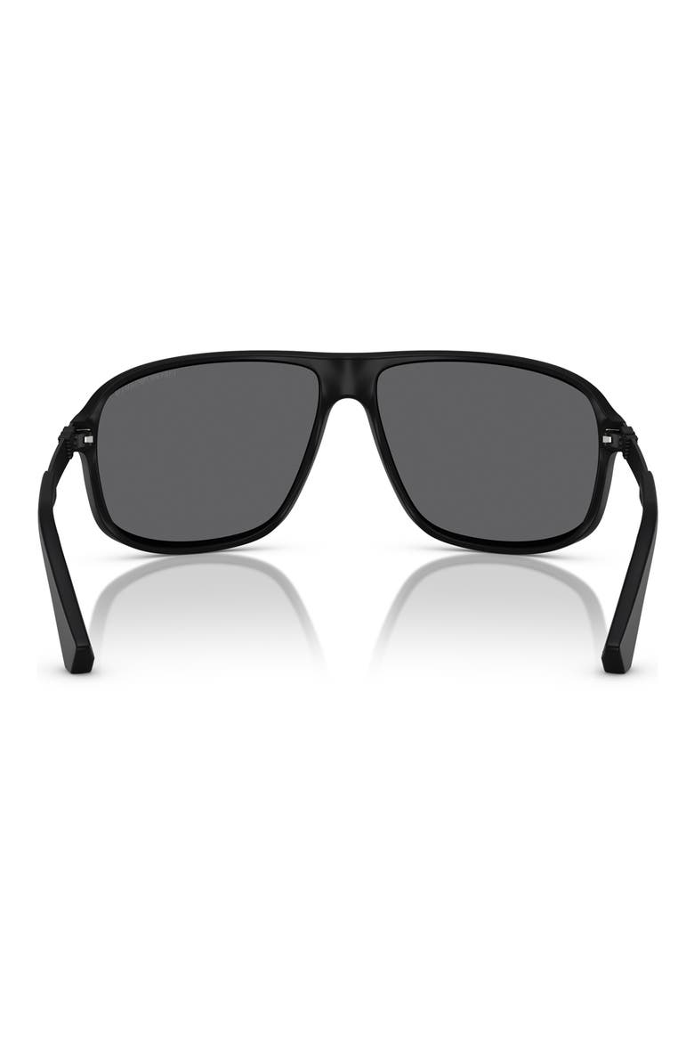 64mm Polarized Square Sunglasses, Alternate, color, MATTE BLACK / GREY POLAR