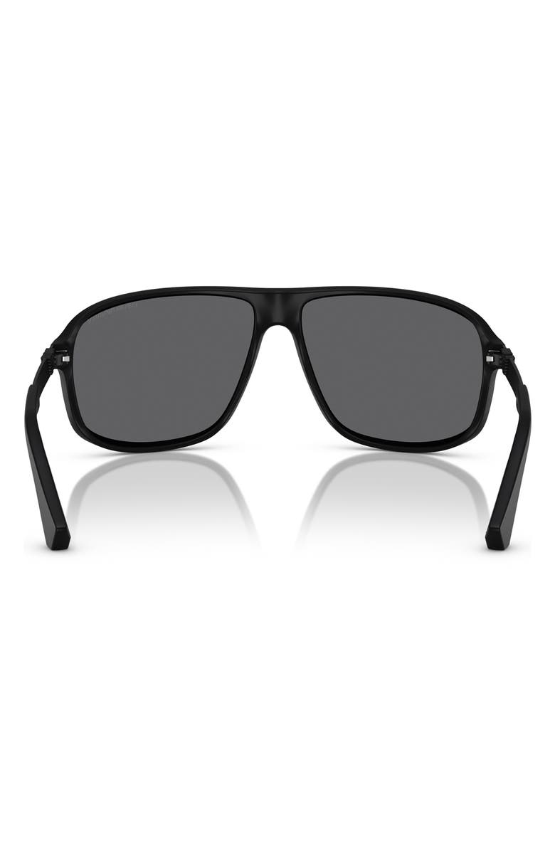 Emporio Armani 64mm Polarized Square Sunglasses, Alternate, color, Matte Black / Grey Polar