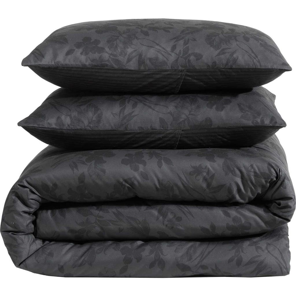 Kenneth Cole New York Floral Silhouette Comforter & Throw Set In Charcoal
