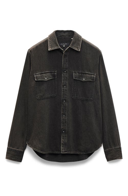 Rag & Bone Infuse Denim Slim Fit Button Down Shirt In Black