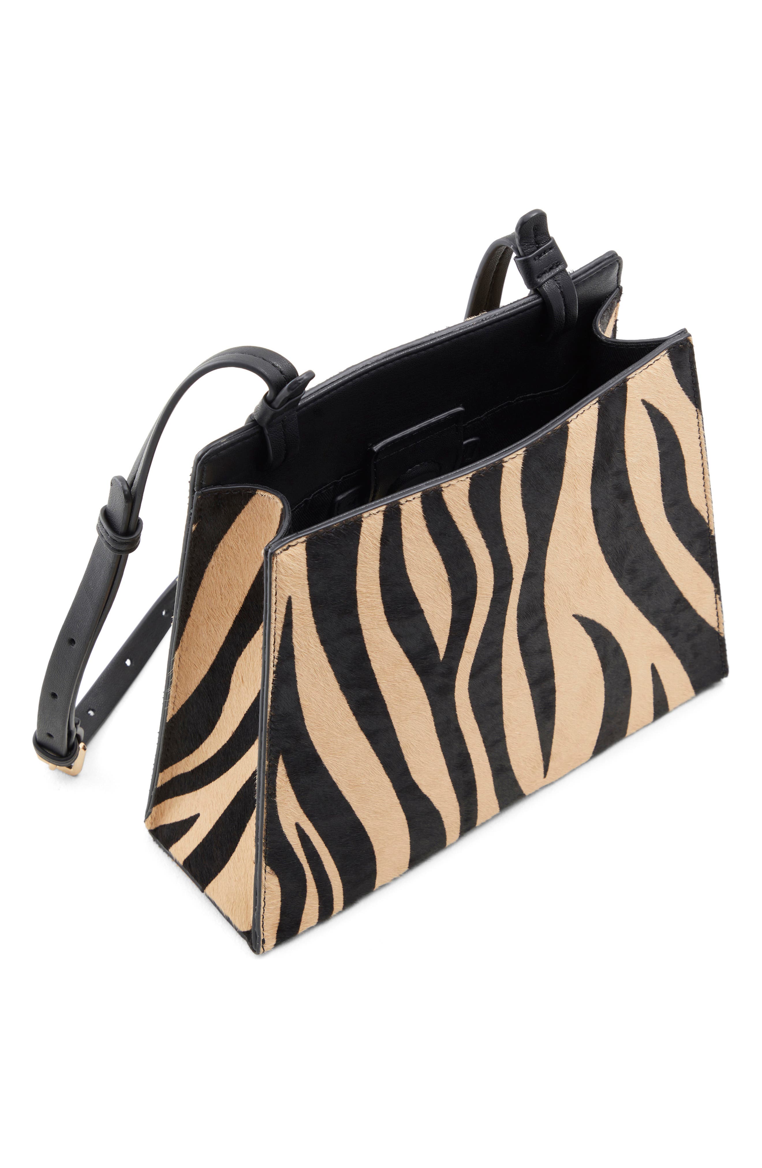 Who What Wear Jeanie Genuine Calf Hair & Faux Leather Crossbody Bag, Alternate, color, 