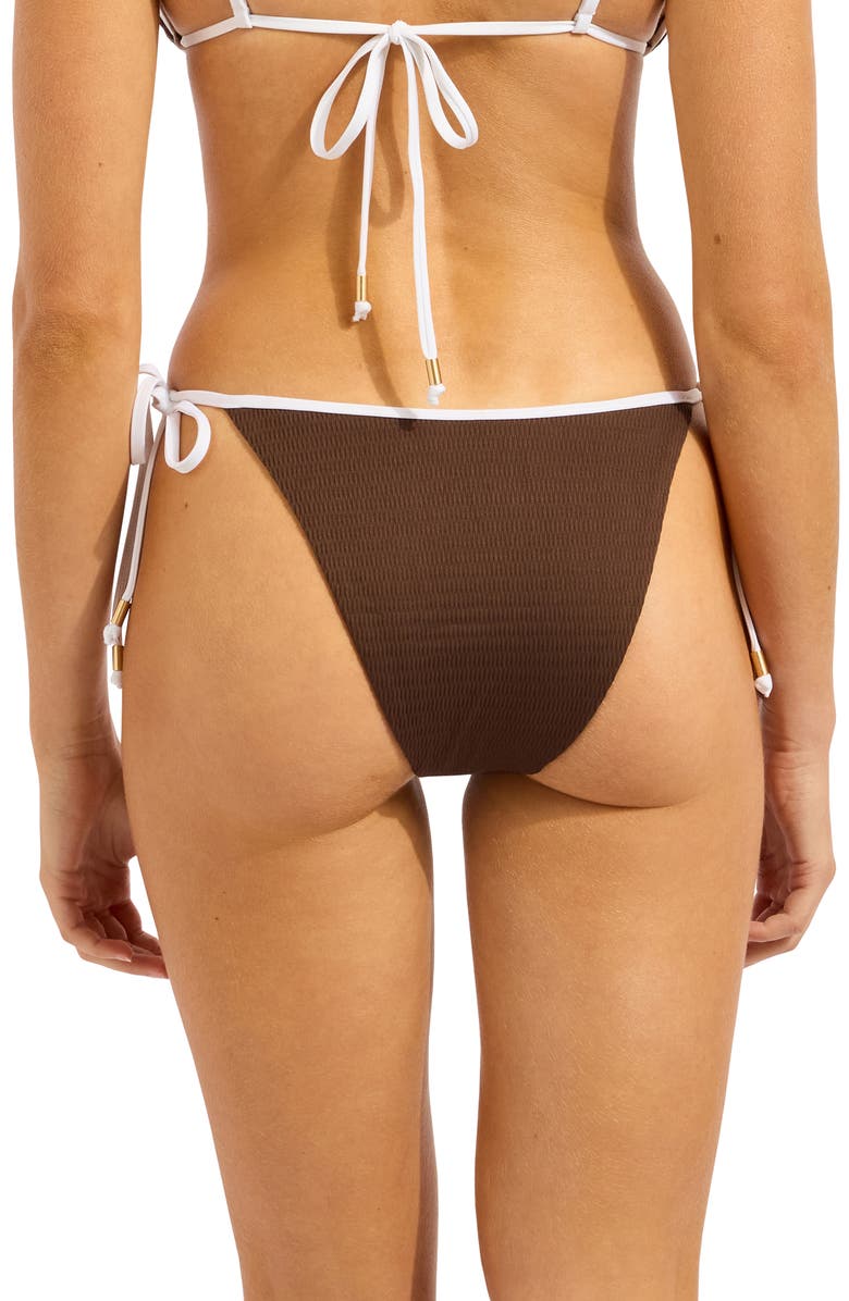 Seafolly Rio Side Tie Bikini Bottoms, Alternate, color, Dark Chocolate