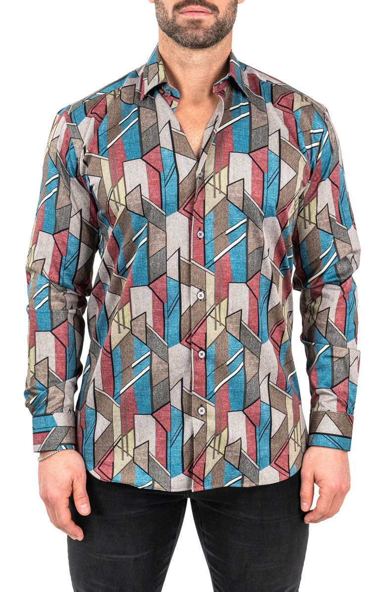 Maceoo Fibonacci Picasso Contemporary Fit Button-Up Shirt, Main, color,