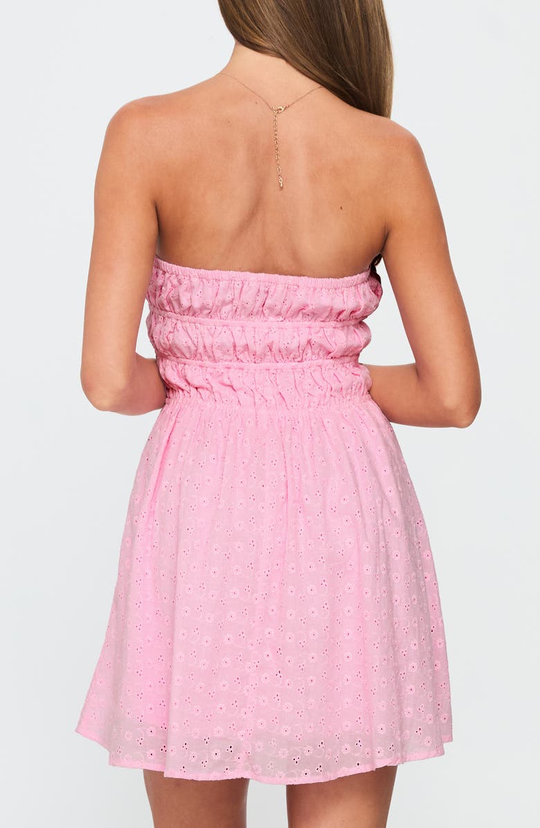 Princess Polly Narlia Strapless Cotton Minidress, Alternate, color, Pink