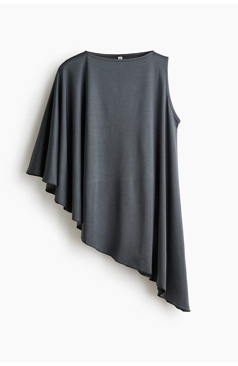H&M Asymmetric Cape Top, Main, color, Dark Gray