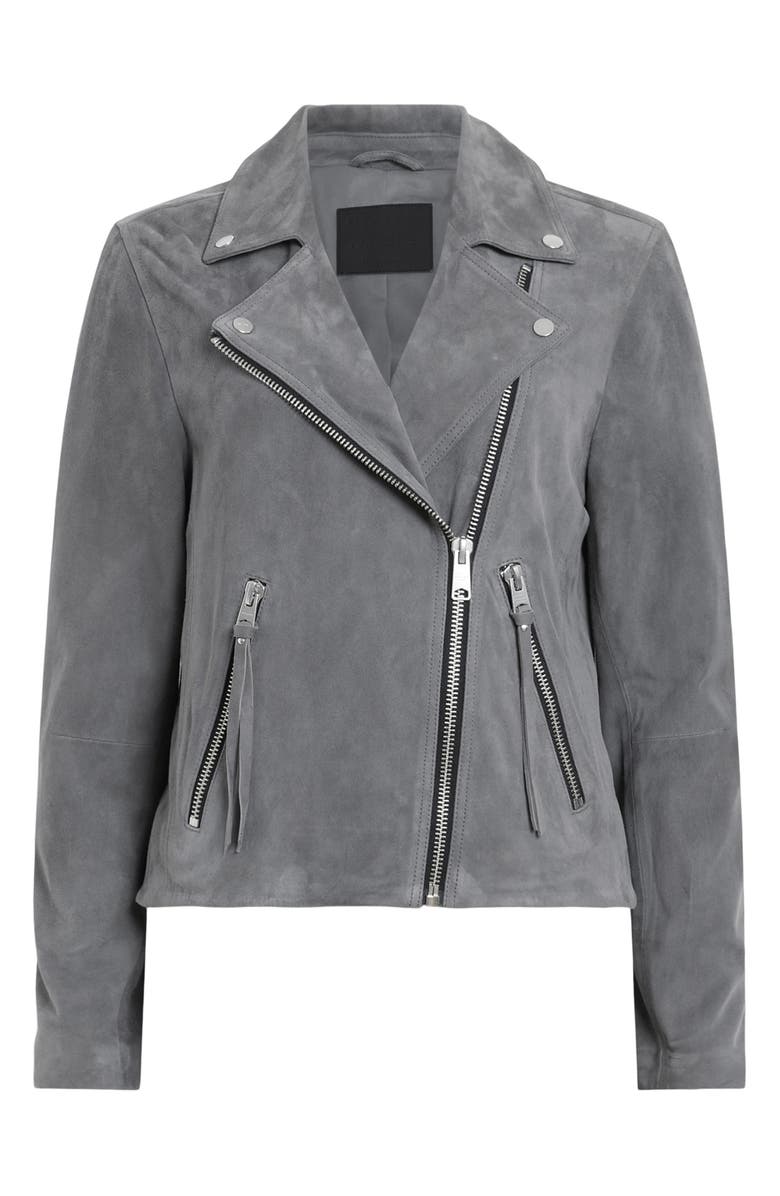 AllSaints Dalby Suede Moto Jacket, Alternate, color,