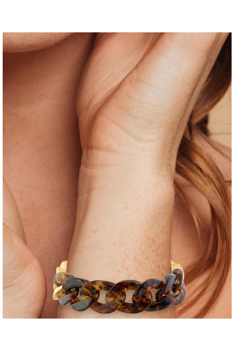 Acrylic Curb Chain Bracelet (Nordstrom Exclusive), Alternate, color, TORTOISE/ GOLD