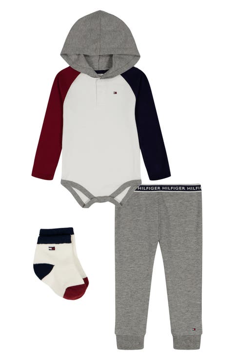 Colorblock Bodysuit, Pull-On Pants & Socks Set (Baby)