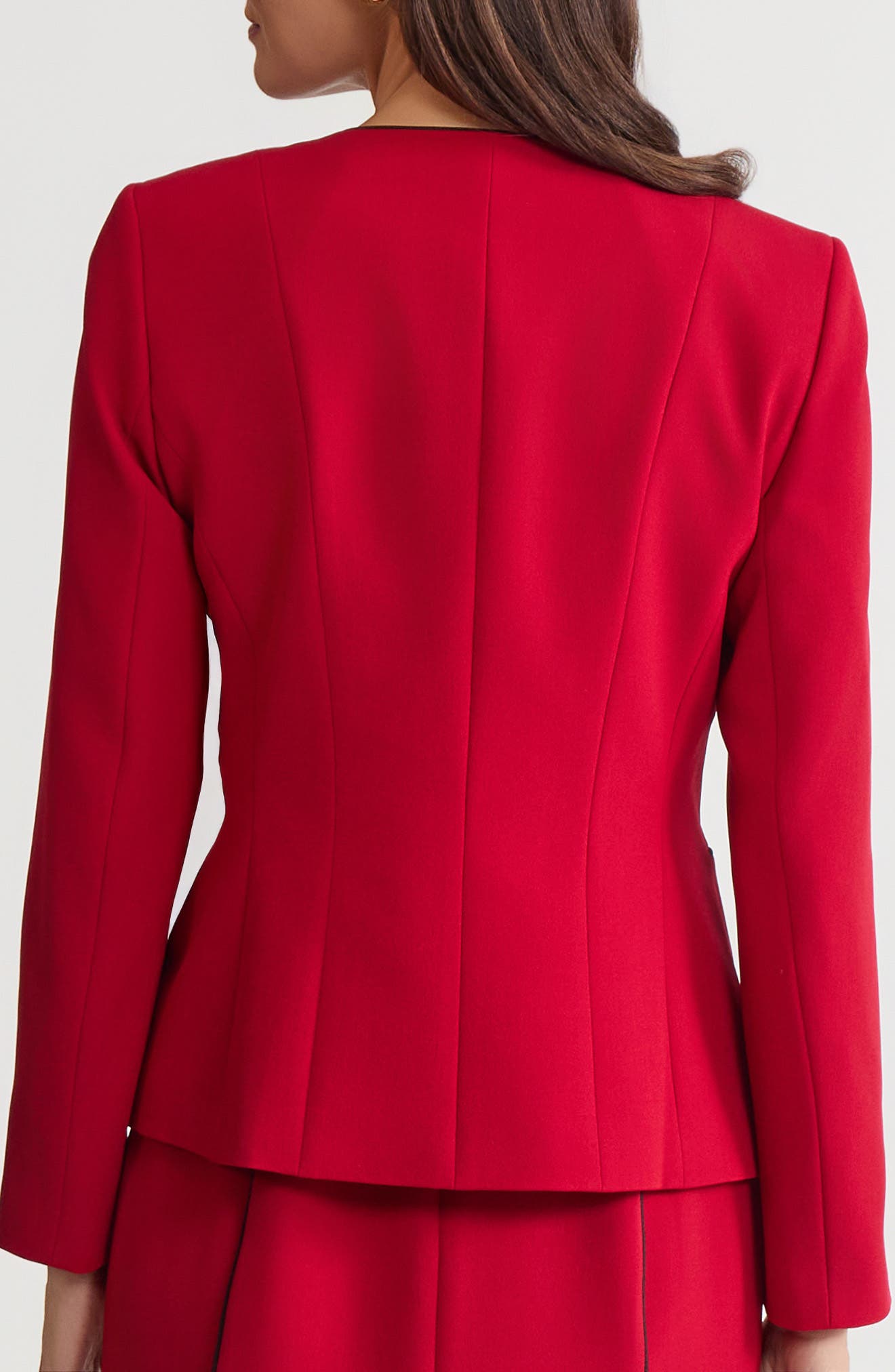 Piped Open Front Cardigan - image 2