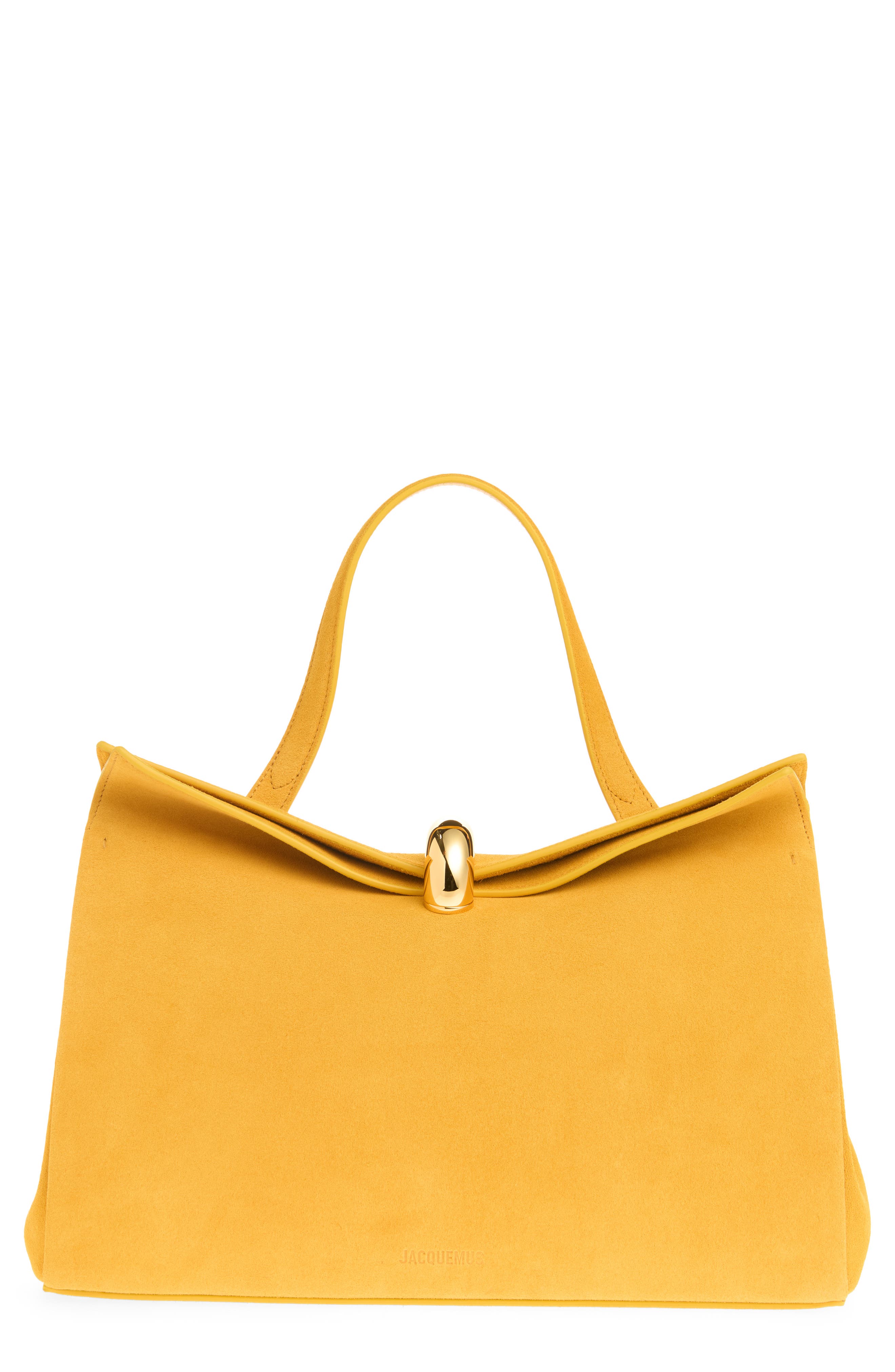 Le Valerie Suede Top Handle Bag, Main, color, DARK YELLOW 290