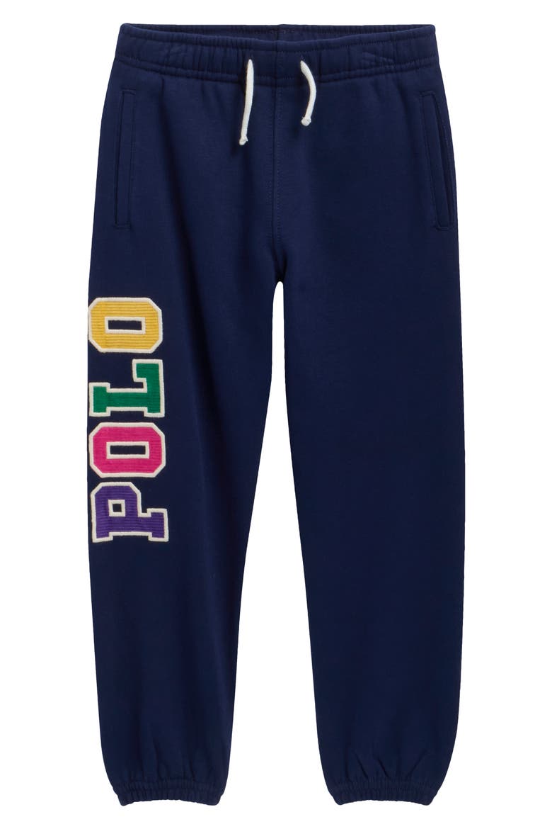Kids' Logo Fleece Joggers, Main, color, NAVY