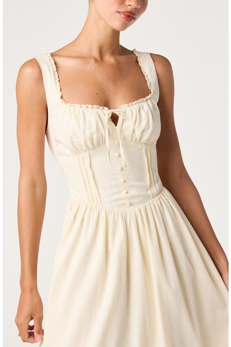 Sahana Corset Midi Dress, Alternate, color, BUTTERCREAM