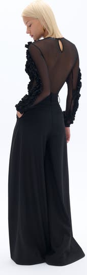 売れ筋商品|||ノクチューン カットソー トップス レディース Women's Tulle Bodysuit with Ruffle Detail Black Nocturne Tulle Body with Ruffle Detail | Nordstrom