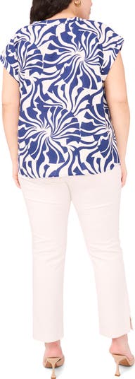 売れ筋商品|||ヴィンスカムート カットソー トップス レディース Plus Size Split-Neck Cap-Sleeve Top Rich Black Vince Camuto Split Neck Cap Sleeve Top | Nordstromrack