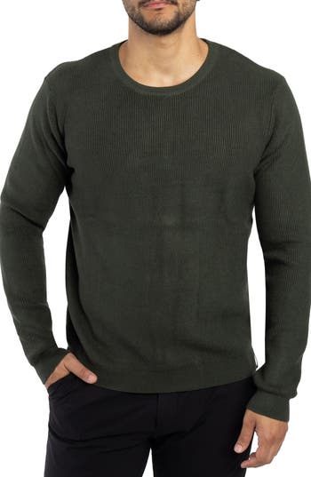 Spring + Mercer Ribbed Crewneck Sweater In Olive