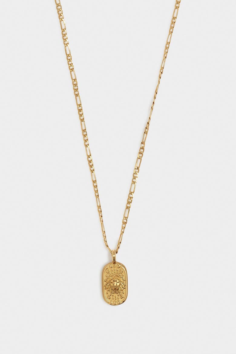 'Leo' Waterproof Gold Zodiac Necklace, Alternate, color, GOLD