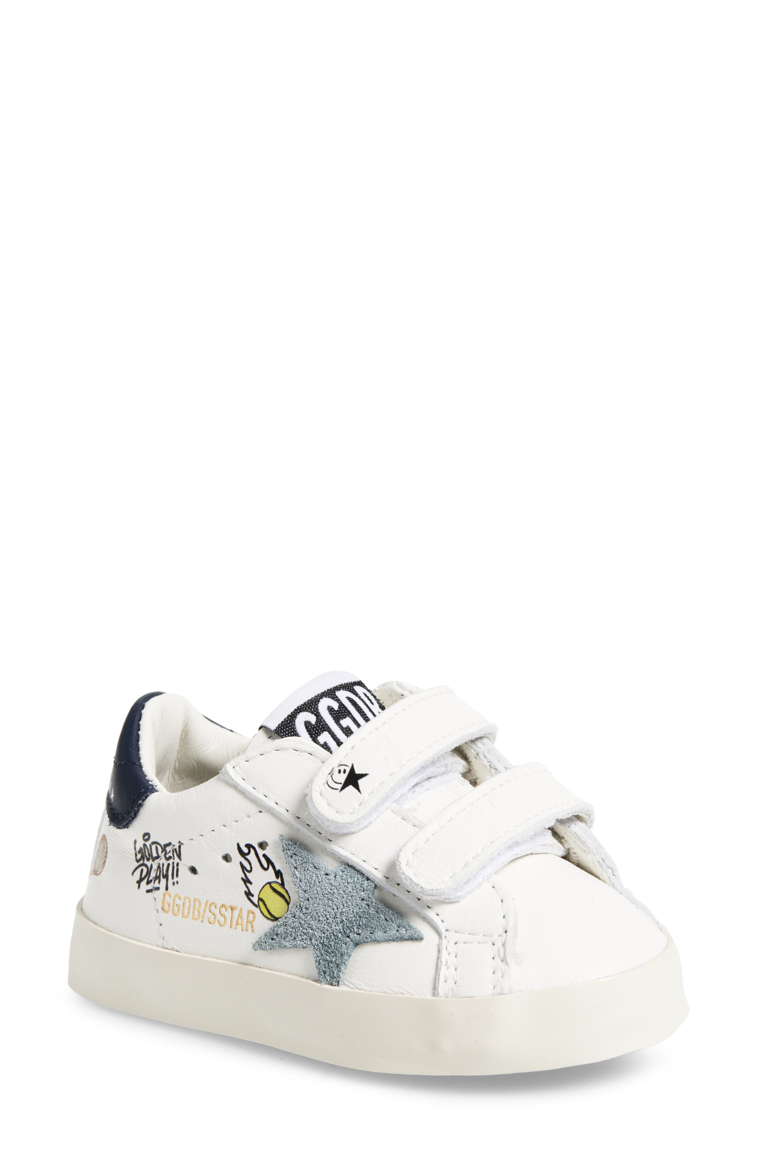 Golden Goose Baby School Leather Upper Sneaker, Main, color, White/ Light Blue/ Blue