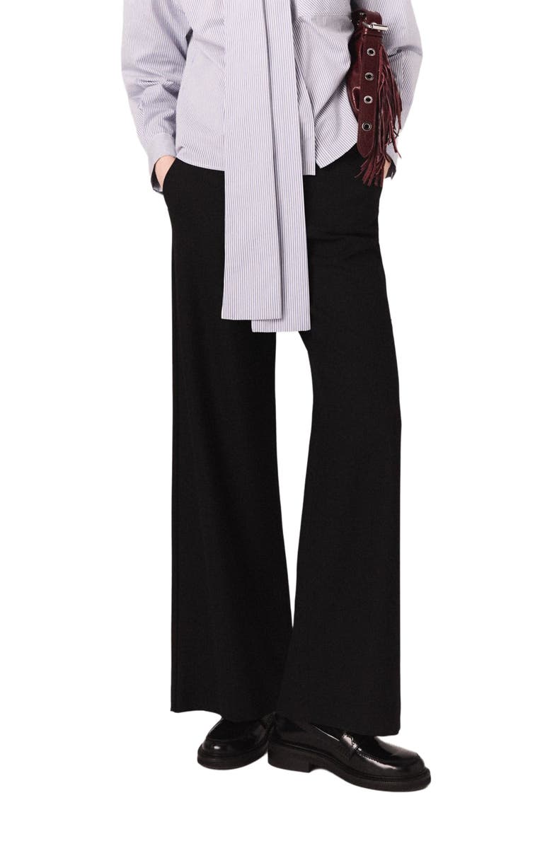 maje Flared trousers, Alternate, color, Black