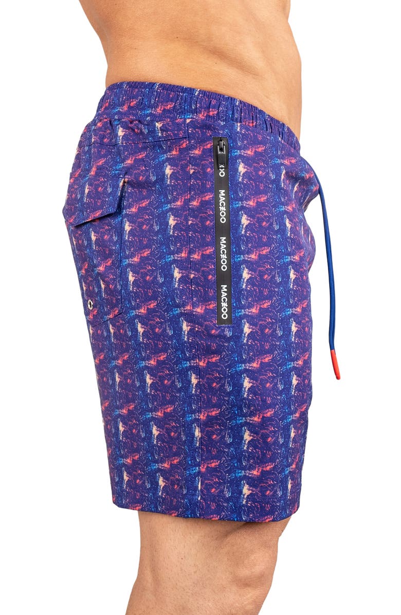 Maceoo Swim Lion Retro Swim Trunks, Alternate, color, Blue