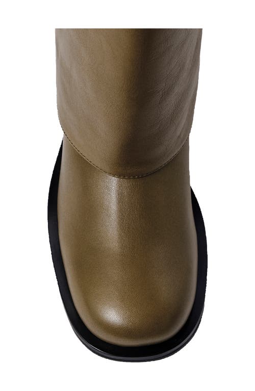 Free People Scorpio Studded Foldover Bootie In Olive Leather
