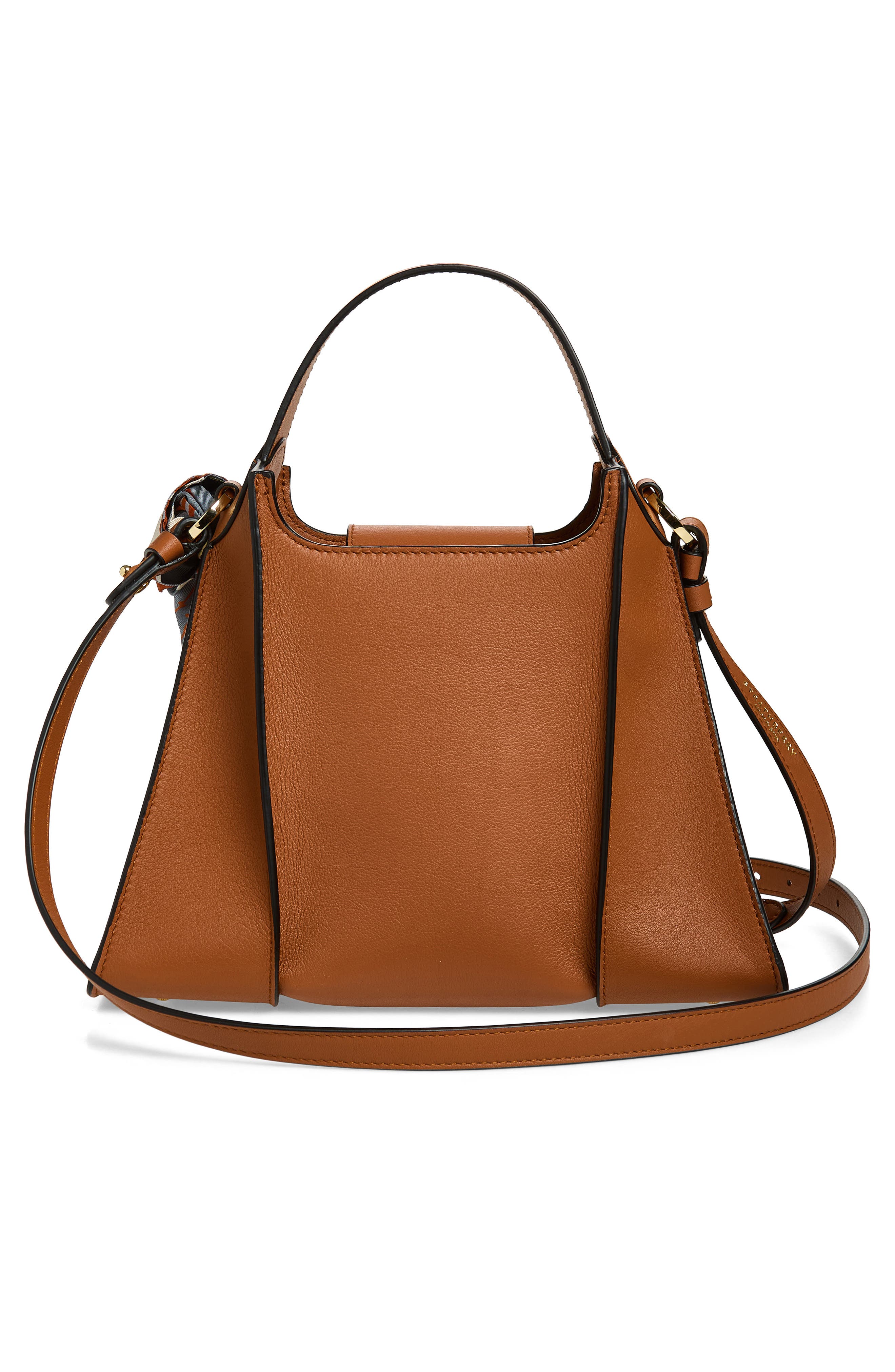 Strathberry Arkshell Leather Top Handle Bag, Alternate, color, Chestnut