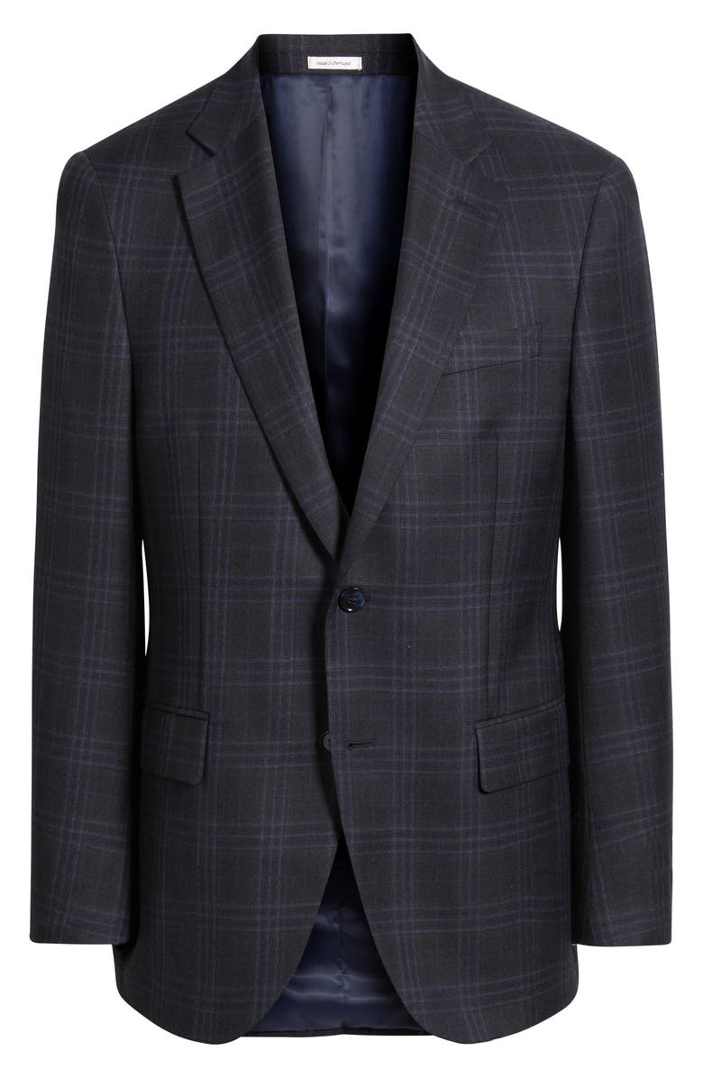 Peter Millar Flynn Classic Fit Navy Windowpane Check Wool Sport Coat, Alternate, color, Navy