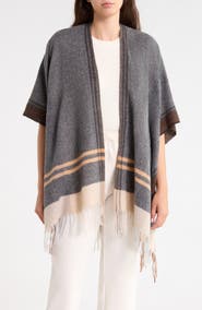 Vince Camuto Feather Soft Large Stripe Ruana