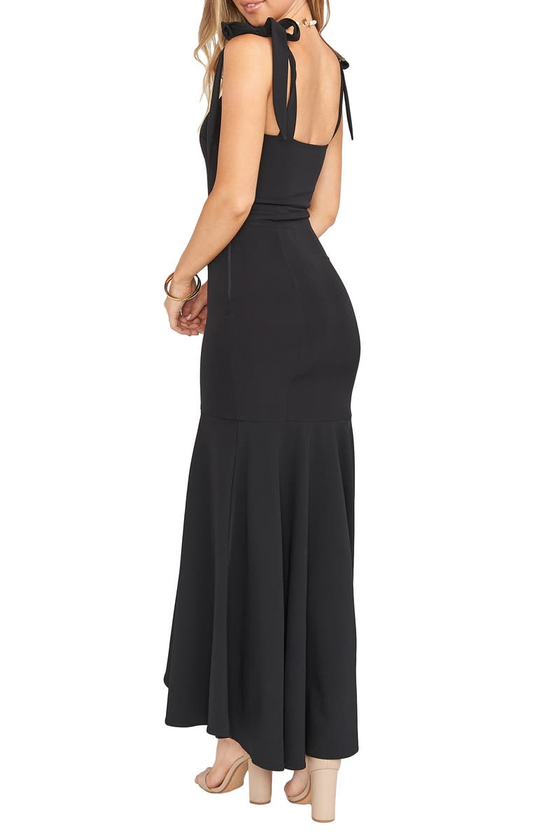 Show Me Your Mumu Barcelona Tie Strap Crepe Trumpet Gown, Alternate, color,