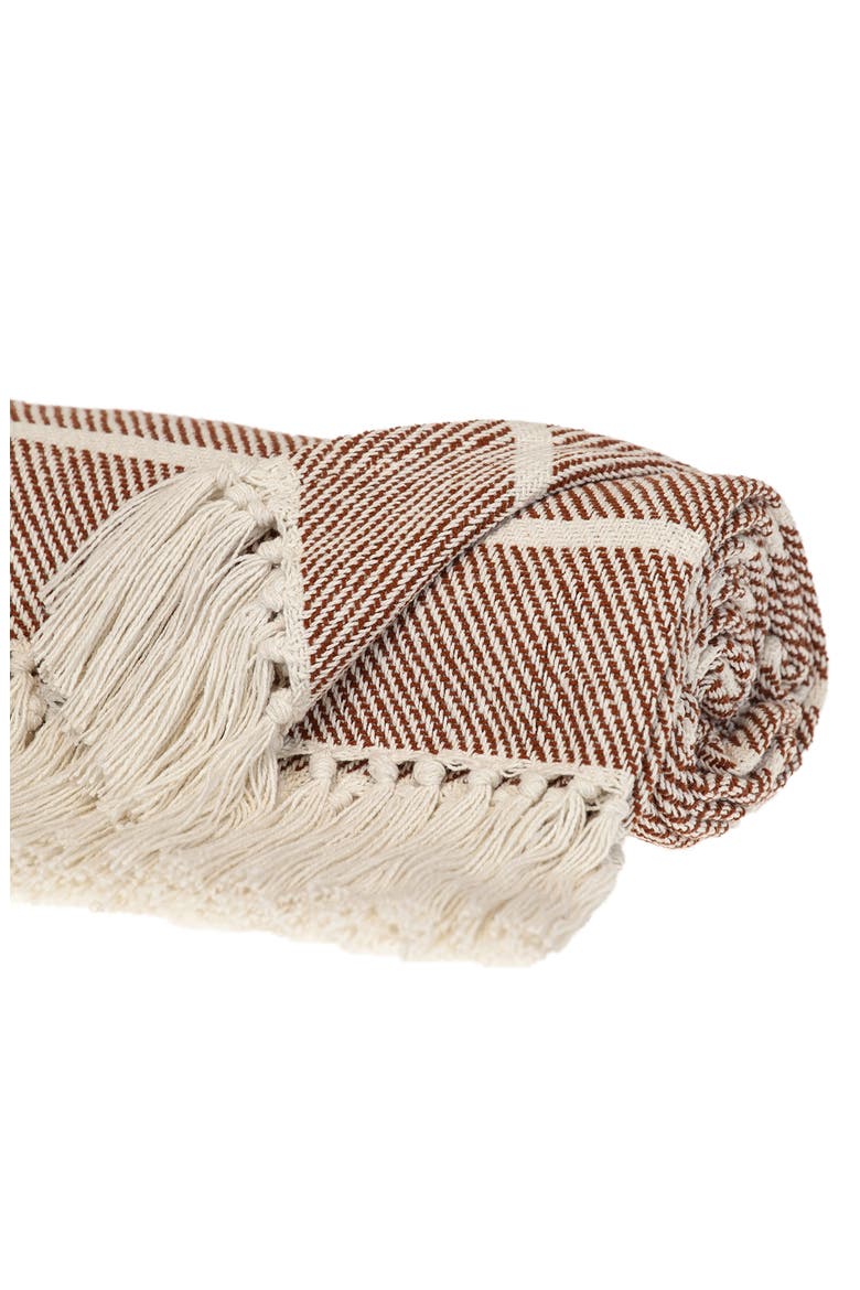 Mio Stripe Handloomed Throw Blanket, Alternate, color, RUST