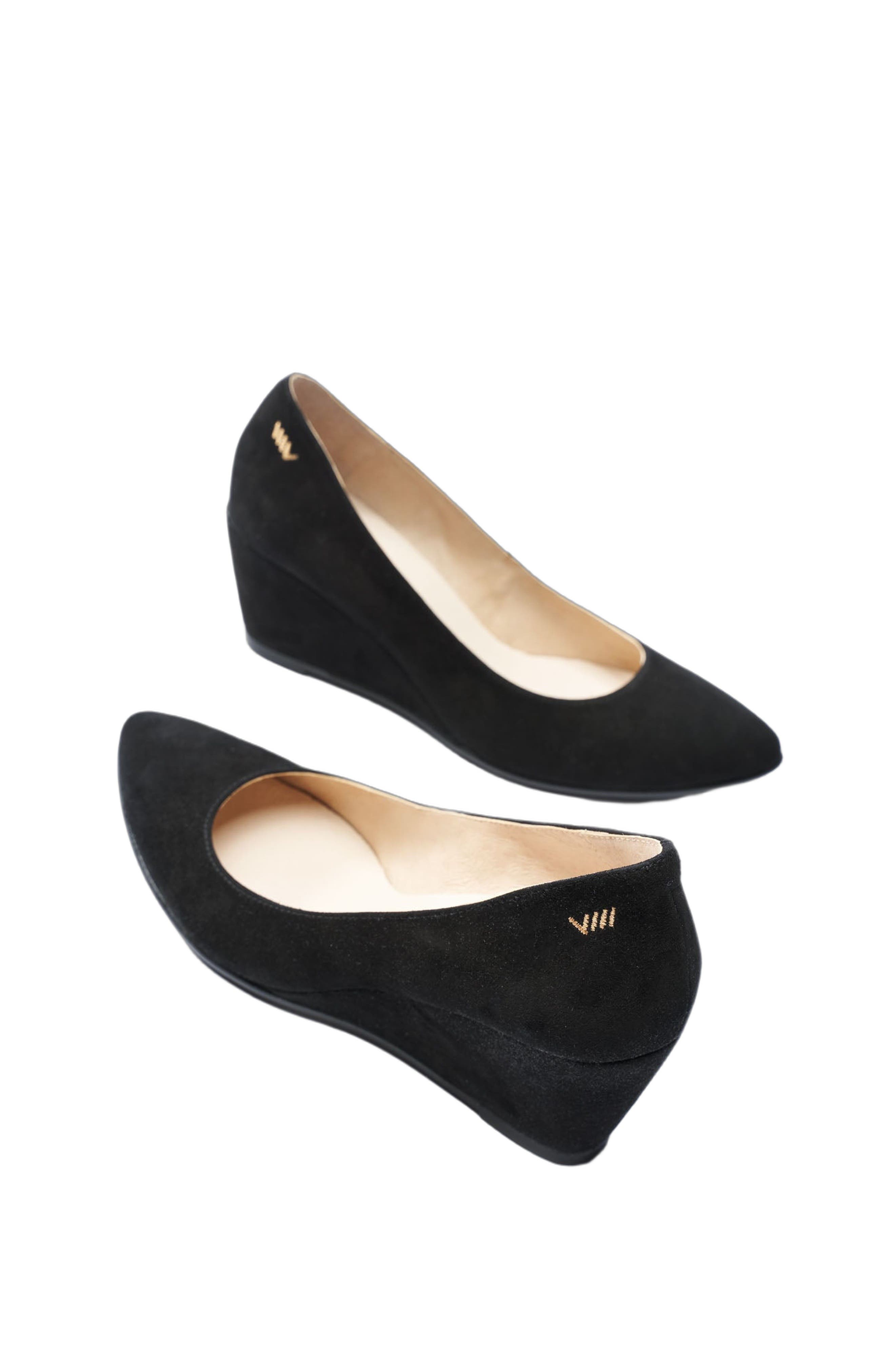 VISCATA Verona Suede Wedges, Alternate, color, Black