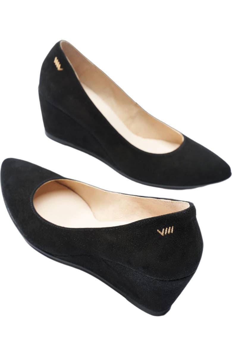 VISCATA Verona Suede Wedges, Alternate, color, Black