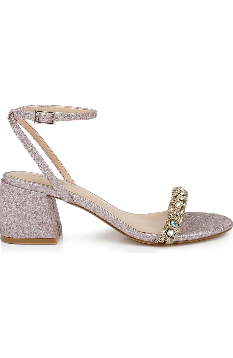 Jewel Badgley Mischka Odonna Embellished Ankle Strap Sandal, Alternate, color, Pale Pink