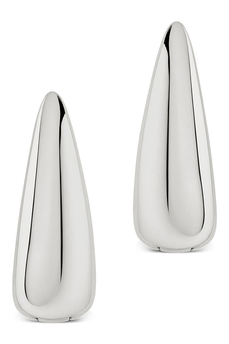 Sculpted Dome Hoop Earrings, Alternate, color, SILVER