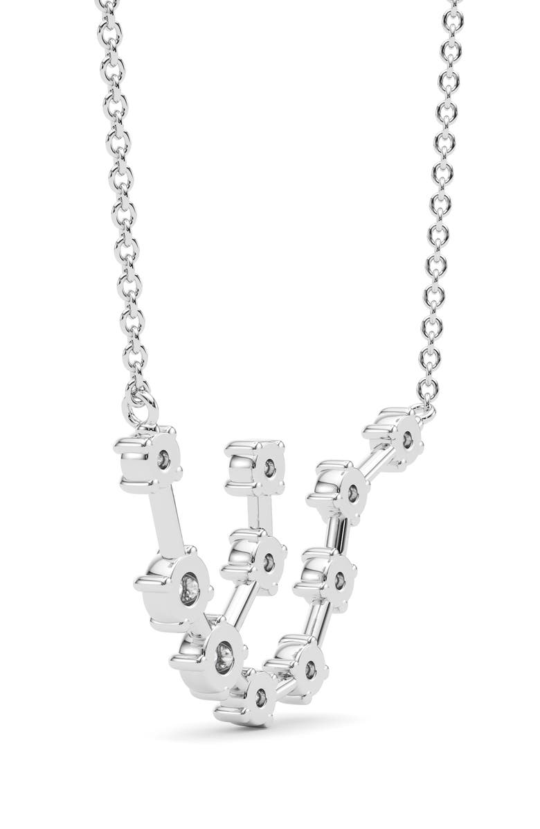 HauteCarat Aquarius Constellation Lab Created Diamond Necklace, Alternate, color, 18K White Gold