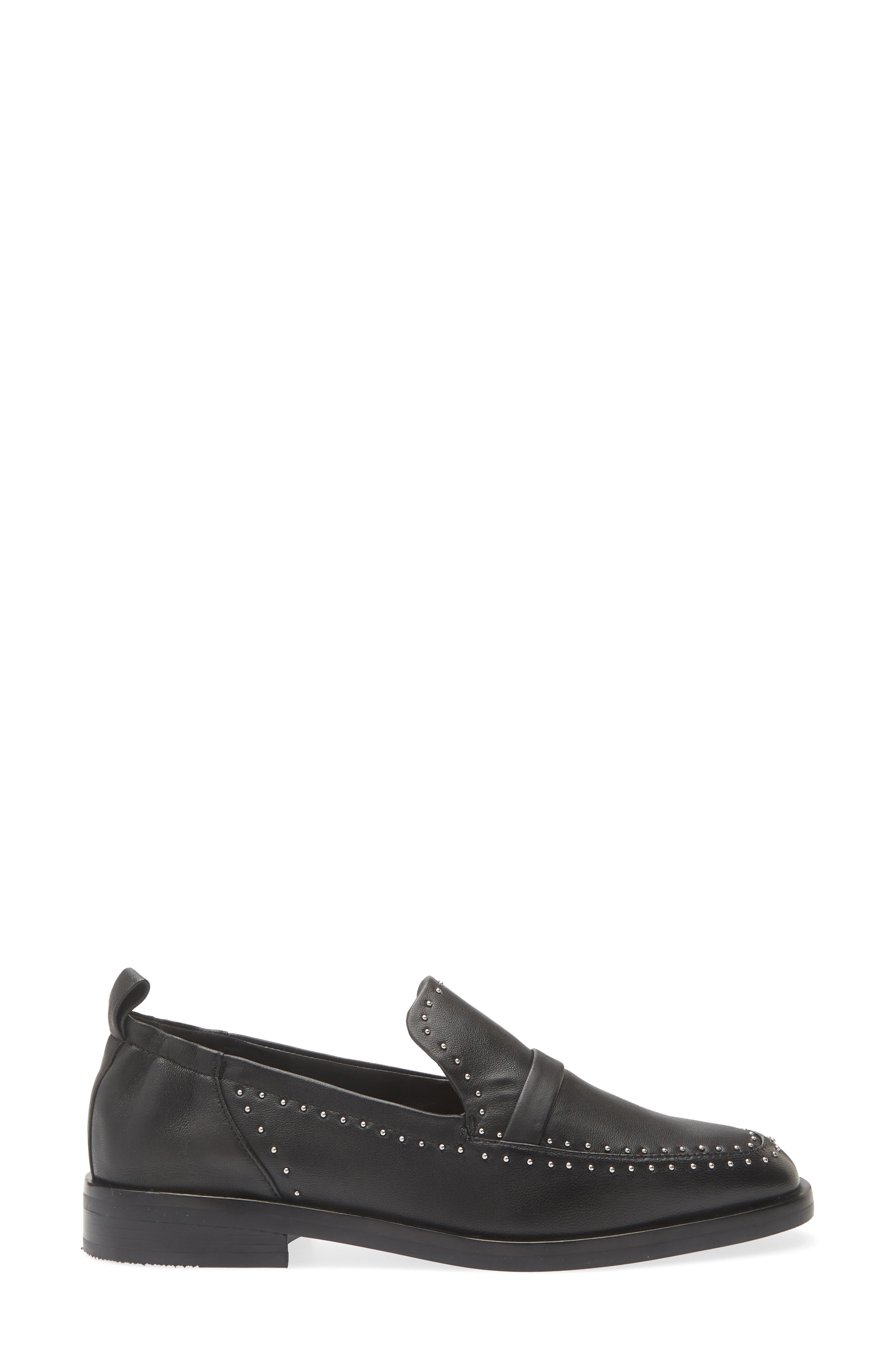 3.1 Phillip Lim Alexa Microstud Leather Penny Loafer, Alternate, color, Black