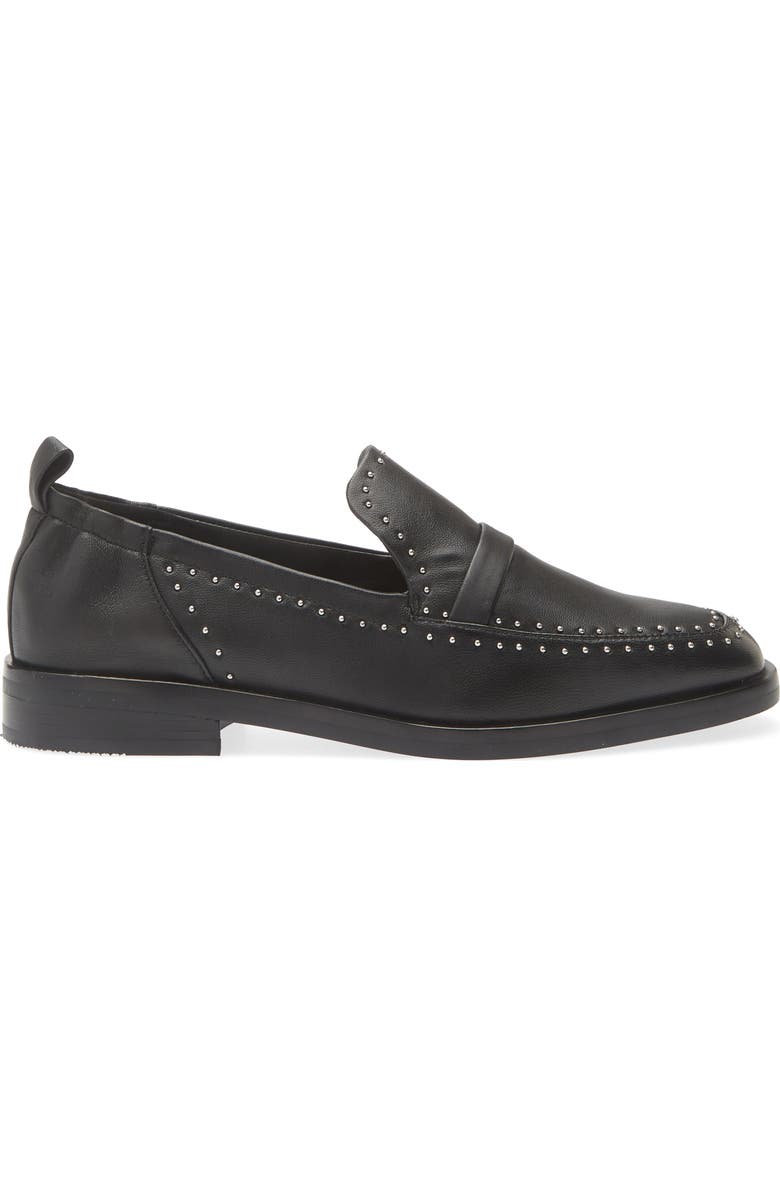 3.1 Phillip Lim Alexa Microstud Leather Penny Loafer, Alternate, color, Black