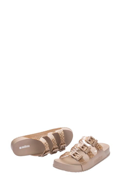 Melissa Cozy Stripes Platform Slide Sandal In Sand