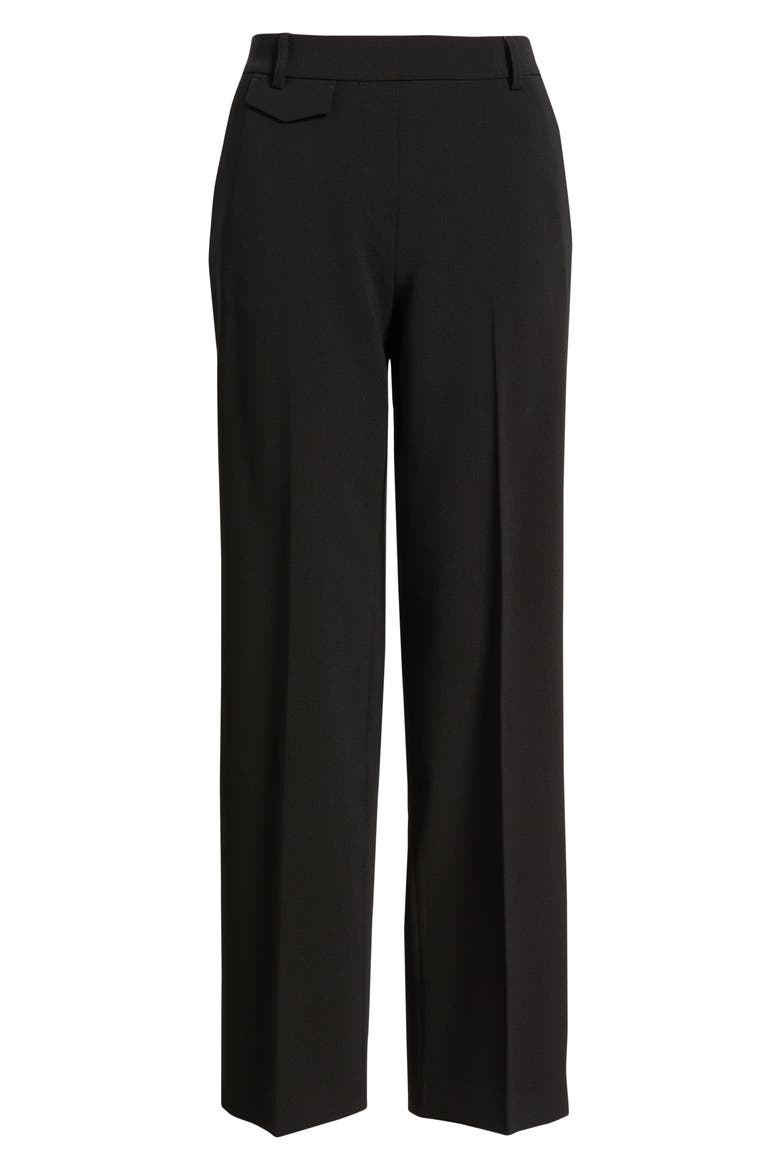 High Waist Wide Leg Pull-On Pants, Alternate, color, ANNE BLACK