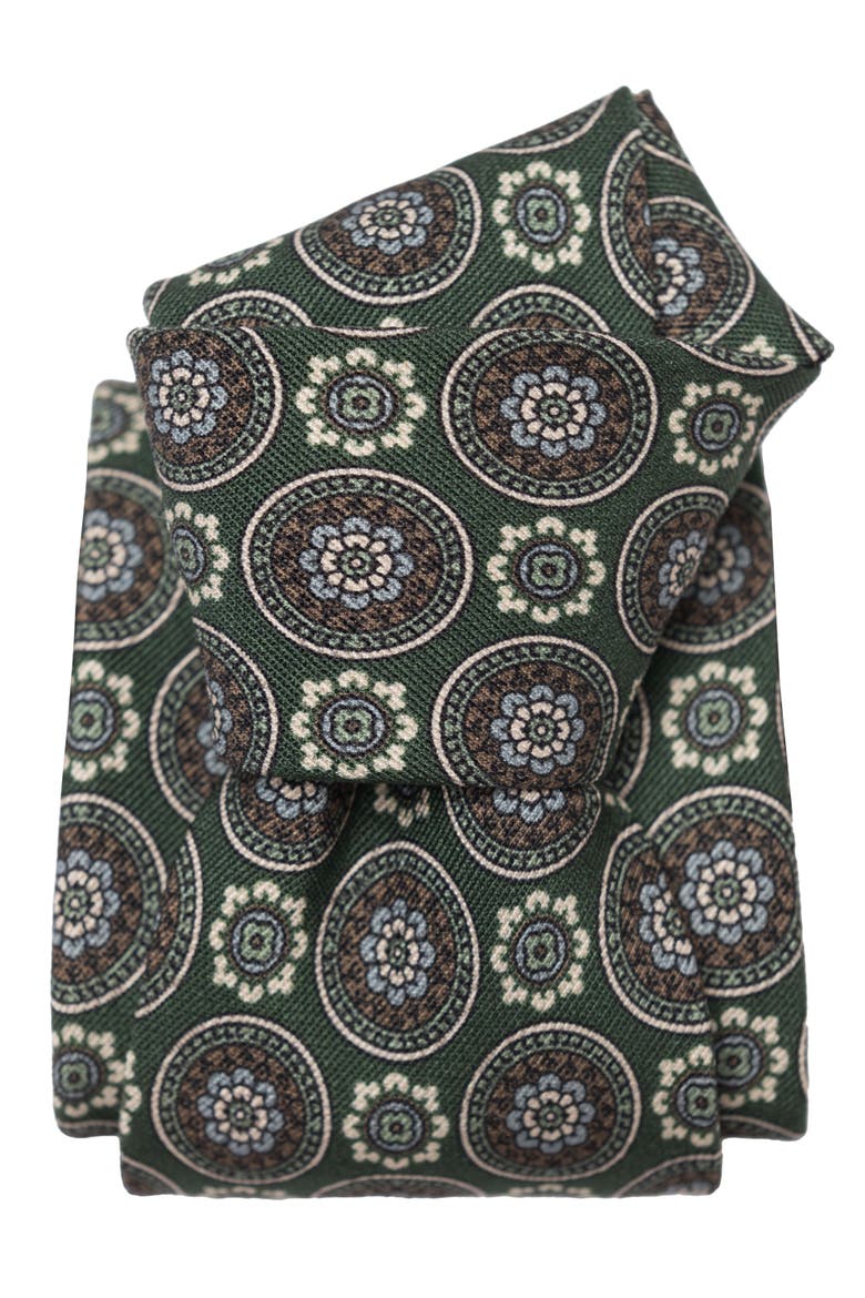 La Vigna - Extra Long Printed Silk Tie for Men, Alternate, color, Green