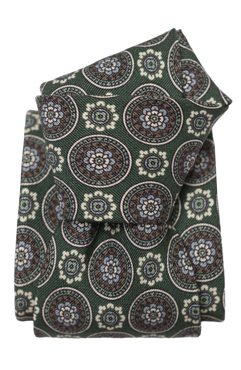 Elizabetta La Vigna - Extra Long Printed Silk Tie for Men, Alternate, color, Green