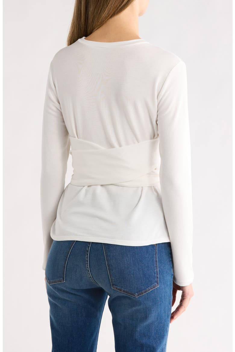 Tie Front Knit Sweater, Alternate, color, WHITE