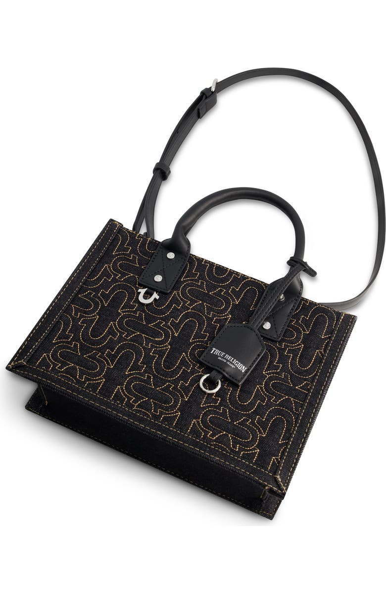 True Religion Quilted Horseshoe Modern Tote, Alternate, color, Denim