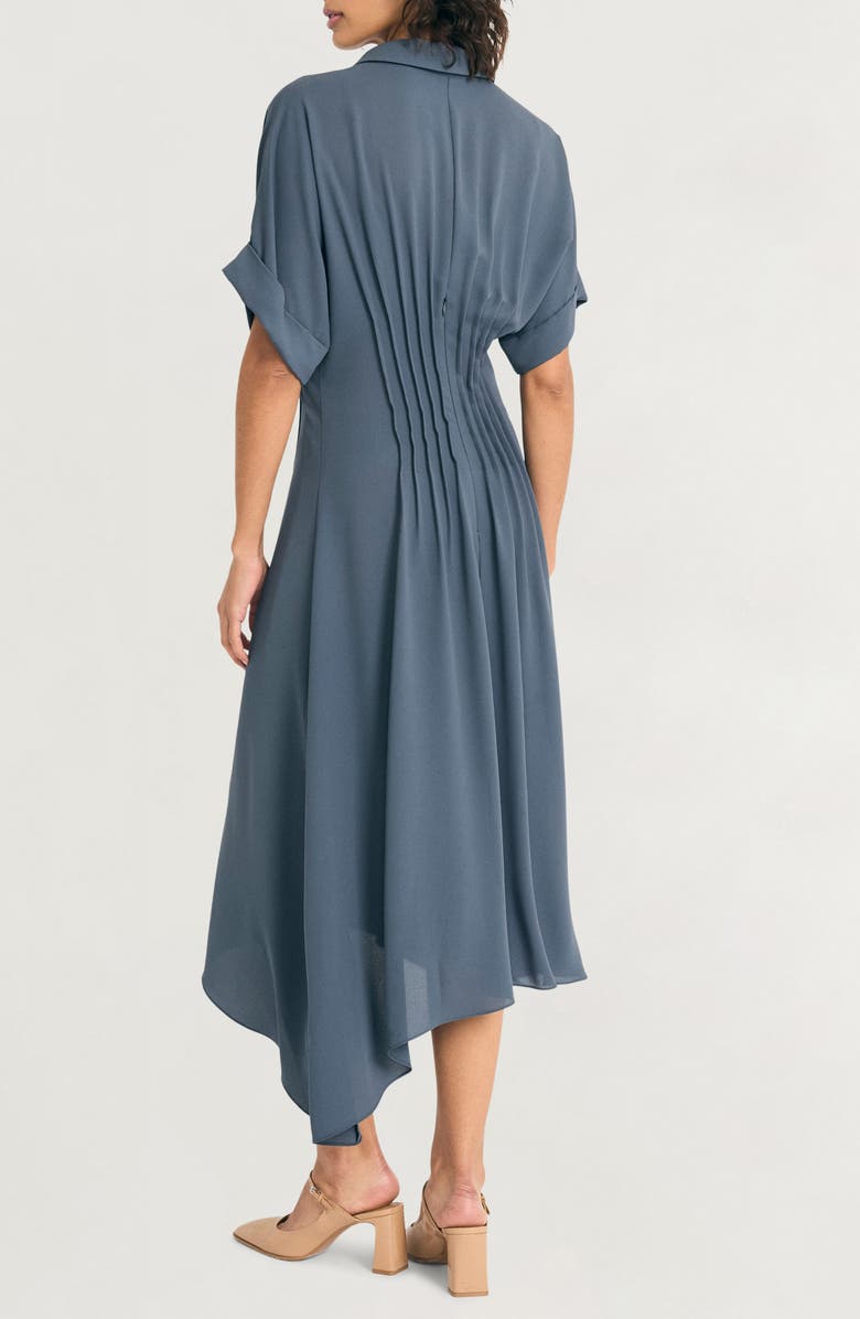 Luxely Short Sleeve Handkerchief Hem Midi Dress, Alternate, color, Turbulence