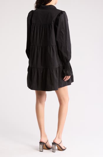 Long Sleeve Tiered Shirtdress