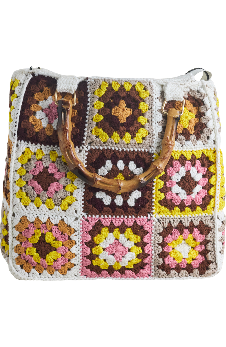 Solomon & Sage Granny Square Crochet Tote Bag, Alternate, color, Brown