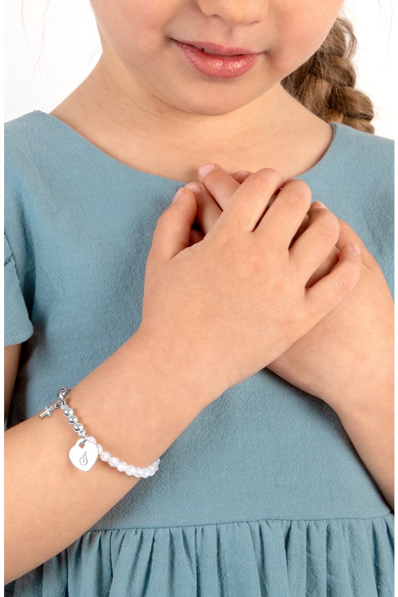 Sterling Silver Signature White Crystal with Cross Bracelet, Alternate, color, Silver - J